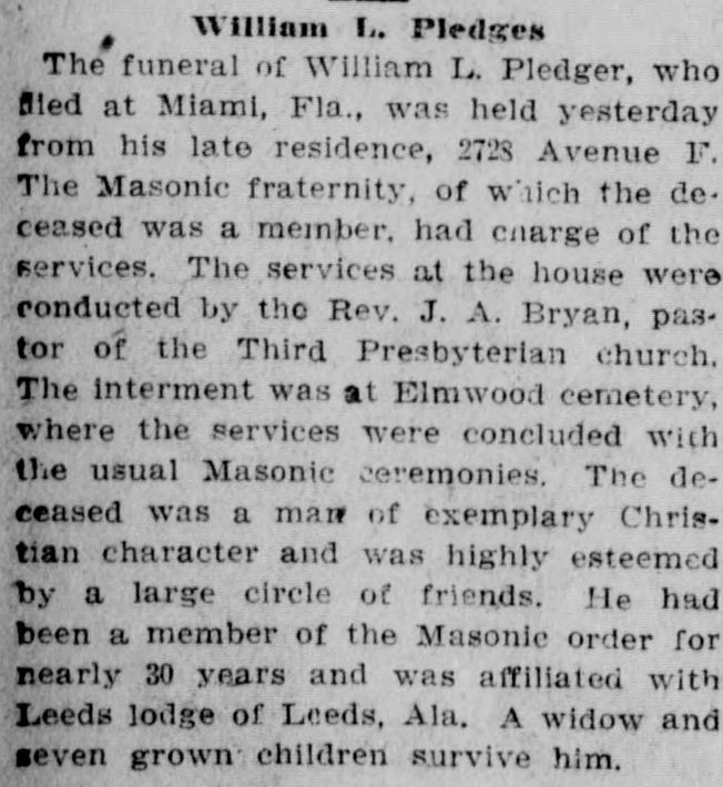 William L. Pledges obituary